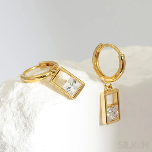 18k Gold Plated Sterling Silver Hoop Earrings Zoe - Jewelry