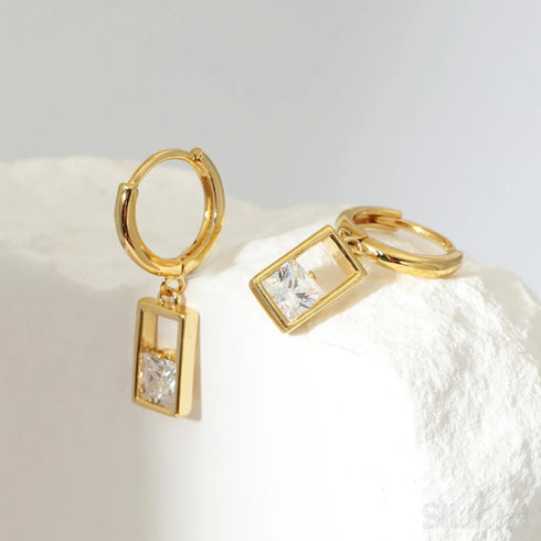 18k Gold Plated Sterling Silver Hoop Earrings Zoe - Jewelry