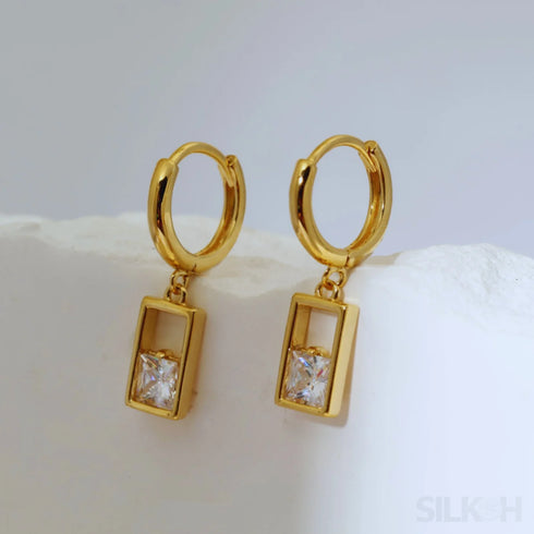 18k Gold Plated Sterling Silver Hoop Earrings Zoe - Jewelry