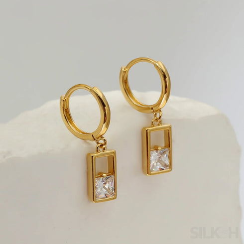18k Gold Plated Sterling Silver Hoop Earrings Zoe - Jewelry