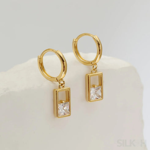 18k Gold Plated Sterling Silver Hoop Earrings Zoe - Jewelry