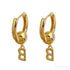 18k Gold Plated Sterling Silver Hoop Initial Earrings Uma