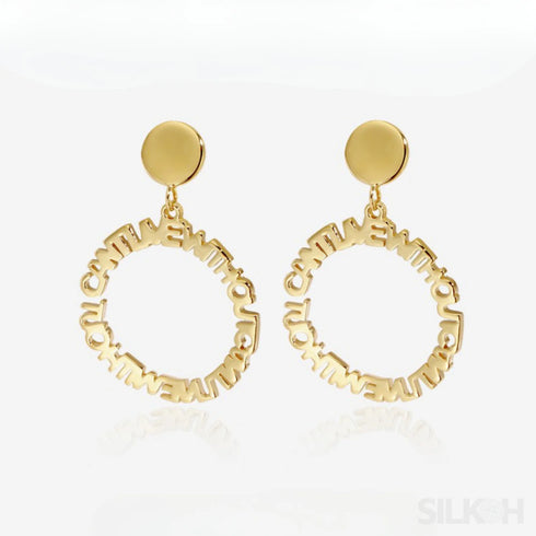 18k Gold Plated Sterling Silver Letter Earrings Nia
