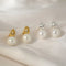 18k Gold Plated Sterling Silver Minimalist Pearl Stud