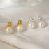 18k Gold Plated Sterling Silver Minimalist Pearl Stud