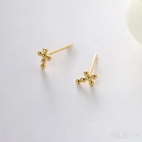 18k Gold Plated Sterling Silver Minimalist Stud Earrings