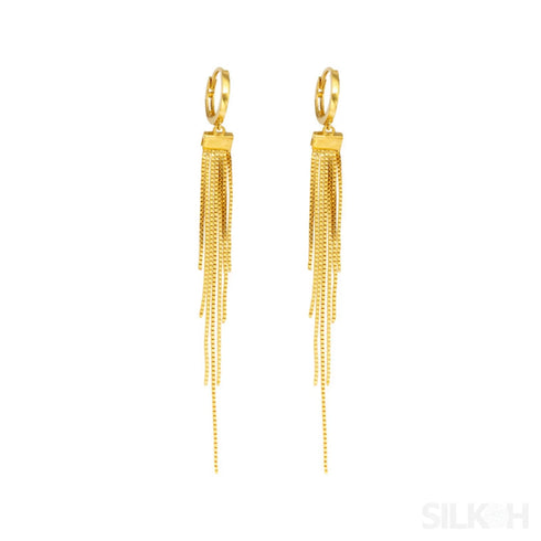 18k Gold Plated Sterling Silver Multi Chain Hoop Earrings