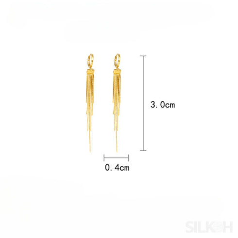 18k Gold Plated Sterling Silver Multi Chain Hoop Earrings