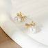 18k Gold Plated Sterling Silver Pearl Bow Earrings Pat