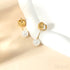 18k Gold Plated Sterling Silver Pearl Drop Hoop Earrings