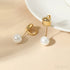18k Gold Plated Sterling Silver Pearl Drop Hoop Earrings