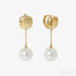 18k Gold Plated Sterling Silver Pearl Drop Hoop Earrings