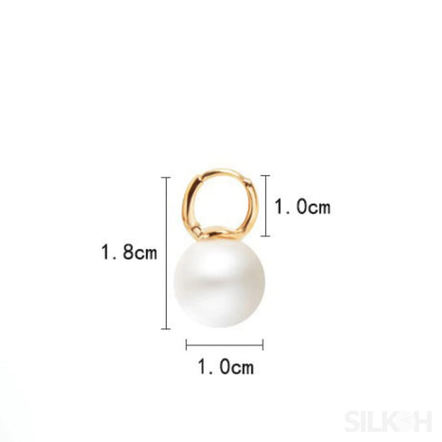 18k Gold Plated Sterling Silver Pearl Hoop Earrings Dot