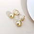 18k Gold Plated Sterling Silver Round Pearl Hoop Earrings