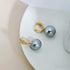 18k Gold Plated Sterling Silver Round Pearl Hoop Earrings