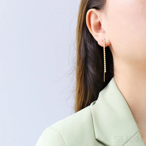 18k Gold Plated Sterling Silver Tassel Long Earrings Eloise