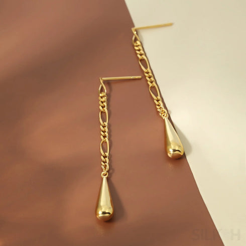 18k Gold Plated Sterling Silver Tassel Long Stud Earrings