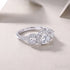 18k Round Moissanite 3 Stone Halo Engagement Ring Alaina