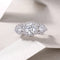 18k Round Moissanite 3 Stone Halo Engagement Ring Alaina