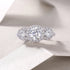 18k Round Moissanite 3 Stone Halo Engagement Ring Alaina