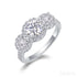 18k Round Moissanite 3 Stone Halo Engagement Ring Alaina