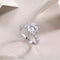 18k White Gold Brilliant Round Cut Moissanite Half Pave