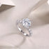 18k White Gold Brilliant Round Cut Moissanite Half Pave