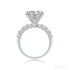18k White Gold Brilliant Round Cut Moissanite Half Pave