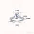 18k White Gold Brilliant Round Cut Moissanite Half Pave