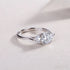 18k White Gold Moissanite 3 Stone Cushion Cut Engagement