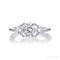 18k White Gold Moissanite 3 Stone Cushion Cut Engagement