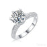 18k White Gold Plated Moissanite Sterling Silver Round Cut