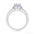 18k White Gold Three Row Split Shank Moissanite Halo