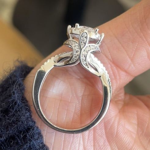 1 Carat Iris Flower Moissanite Sterling Silver Barbara