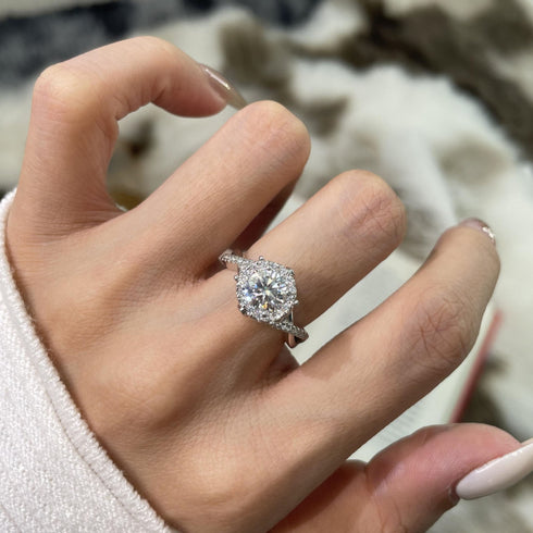 1 Carat Iris Flower Moissanite Sterling Silver Barbara