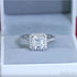 2 Carat Asscher Cut Moissanite Sterling Silver Halo Ring