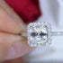 2 Carat Asscher Cut Moissanite Sterling Silver Halo Ring
