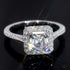 2 Carat Asscher Cut Moissanite Sterling Silver Halo Ring