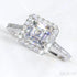 2 Carat Asscher Cut Moissanite Sterling Silver Halo Ring