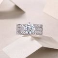 2 Carat Moissanite Sterling Silver Engagement Wedding Ring