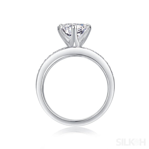 2 Carat Moissanite Sterling Silver Engagement Wedding Ring