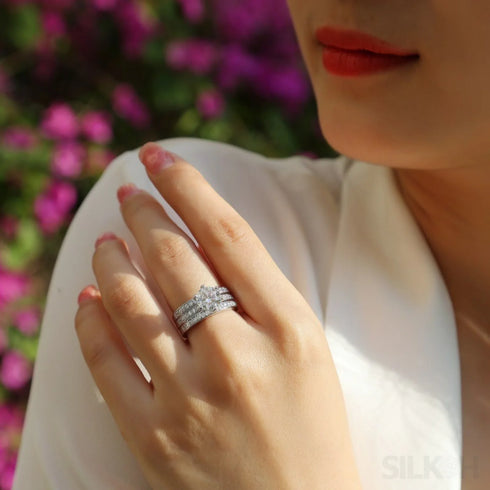 2 Carat Moissanite Sterling Silver Engagement Wedding Ring