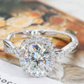 2ct Oval Cut Twisted Moissanite Shank Engagement Ring Amira
