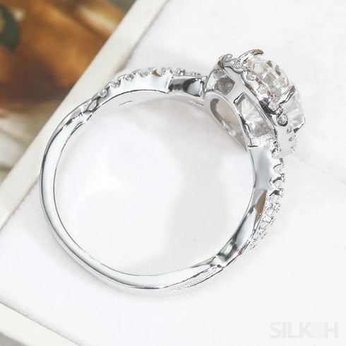 2ct Oval Cut Twisted Moissanite Shank Engagement Ring Amira