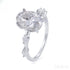 4.5ct Oval Cut Sterling Silver Moissanite Engagement Ring