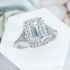 4 Carat Moissanite Sterling Silver Emerald Cut Engagement