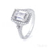 4 Carat Moissanite Sterling Silver Emerald Cut Engagement
