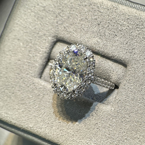 4.5 Carat Oval Cut Halo Engagement Ring Bailey