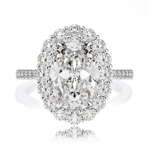 4.5 Carat Oval Cut Halo Engagement Ring Bailey