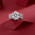 5 Carat Moissanite Sterling Silver Split Shank Engagment